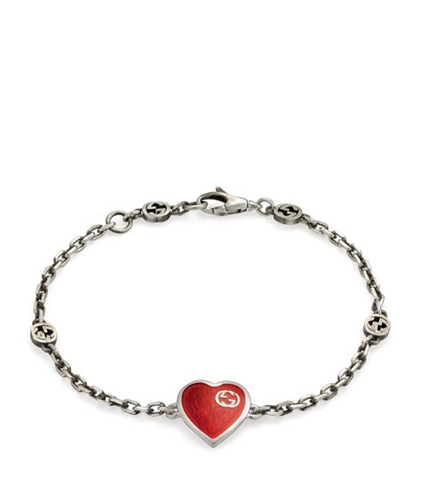 gucci heart bracelet with interlocking g|gucci bracelet interlocking g charm.